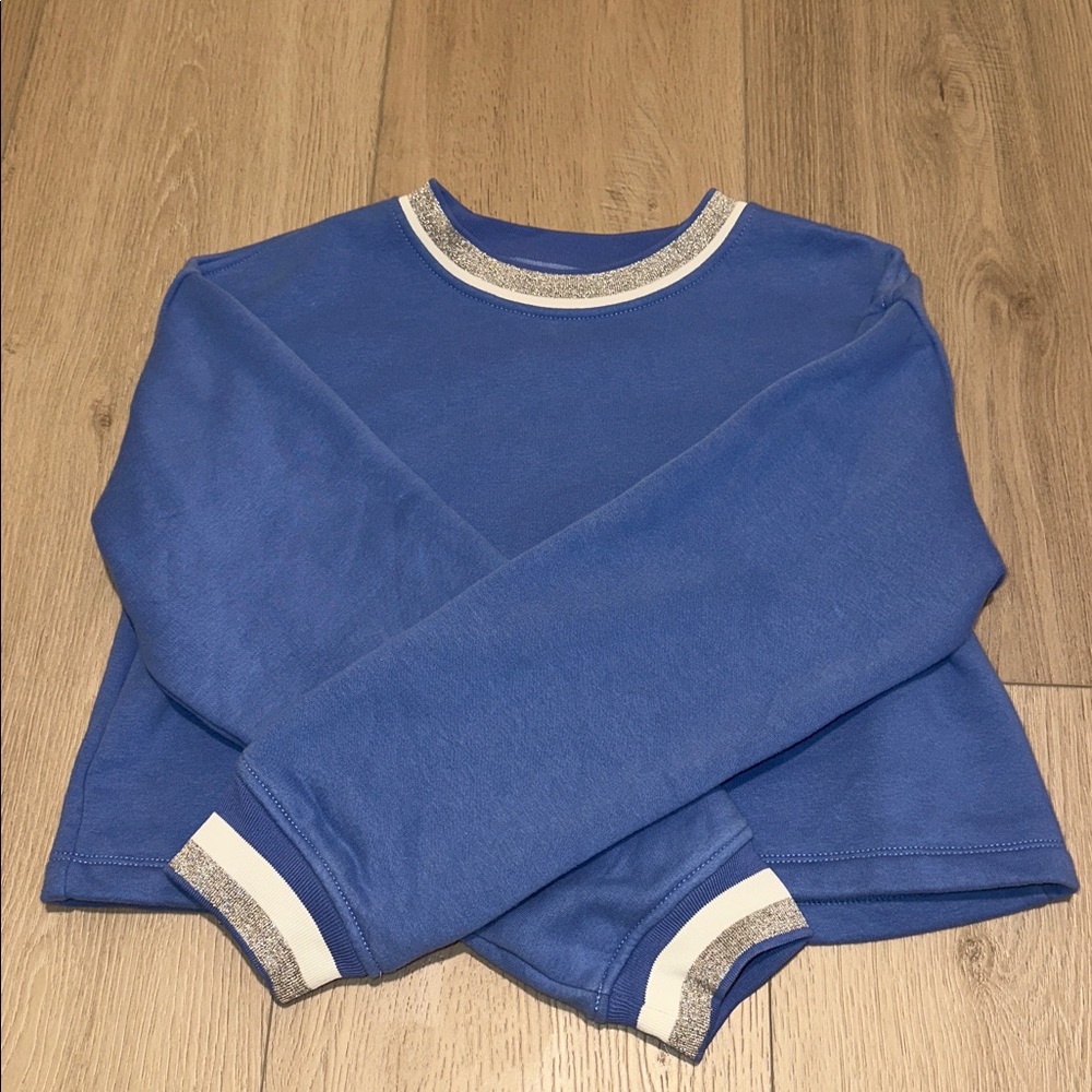 Athleta Girl BRAND NEW NEVER WORN NWOT Size Large 12 Periwinkle Crop Sweatshirt